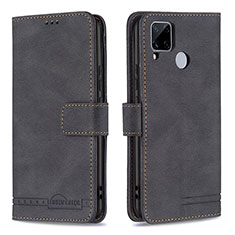 Coque Portefeuille Livre Cuir Etui Clapet B15F pour Realme C12 Noir