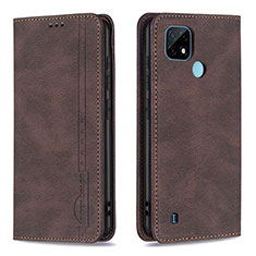 Coque Portefeuille Livre Cuir Etui Clapet B15F pour Realme C21 Marron