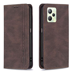 Coque Portefeuille Livre Cuir Etui Clapet B15F pour Realme Narzo 50A Prime Marron