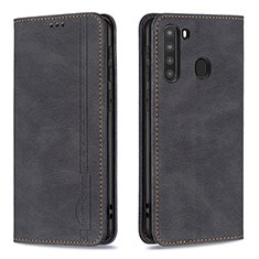 Coque Portefeuille Livre Cuir Etui Clapet B15F pour Samsung Galaxy A21 Noir