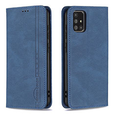 Coque Portefeuille Livre Cuir Etui Clapet B15F pour Samsung Galaxy A71 4G A715 Bleu