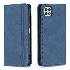 Coque Portefeuille Livre Cuir Etui Clapet B15F pour Samsung Galaxy F42 5G Bleu