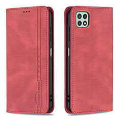 Coque Portefeuille Livre Cuir Etui Clapet B15F pour Samsung Galaxy F42 5G Rouge