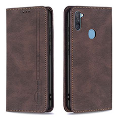 Coque Portefeuille Livre Cuir Etui Clapet B15F pour Samsung Galaxy M11 Marron