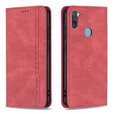 Coque Portefeuille Livre Cuir Etui Clapet B15F pour Samsung Galaxy M11 Rouge