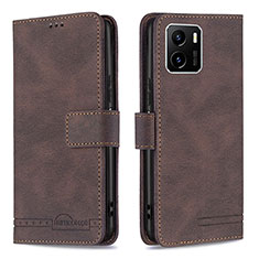 Coque Portefeuille Livre Cuir Etui Clapet B15F pour Vivo iQOO U5x Marron