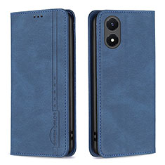 Coque Portefeuille Livre Cuir Etui Clapet B15F pour Vivo Y02S Bleu