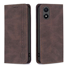 Coque Portefeuille Livre Cuir Etui Clapet B15F pour Vivo Y02S Marron