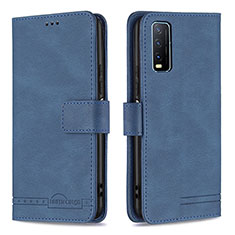 Coque Portefeuille Livre Cuir Etui Clapet B15F pour Vivo Y11s Bleu