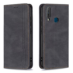 Coque Portefeuille Livre Cuir Etui Clapet B15F pour Vivo Y12 Noir