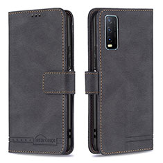 Coque Portefeuille Livre Cuir Etui Clapet B15F pour Vivo Y12A Noir