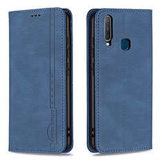 Coque Portefeuille Livre Cuir Etui Clapet B15F pour Vivo Y15 Bleu