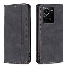 Coque Portefeuille Livre Cuir Etui Clapet B15F pour Vivo Y35 4G Noir