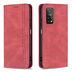 Coque Portefeuille Livre Cuir Etui Clapet B15F pour Xiaomi Mi 10T 5G Rouge