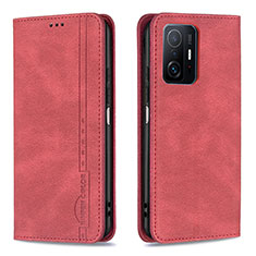 Coque Portefeuille Livre Cuir Etui Clapet B15F pour Xiaomi Mi 11T 5G Rouge