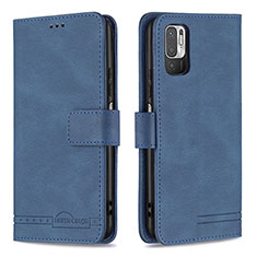 Coque Portefeuille Livre Cuir Etui Clapet B15F pour Xiaomi POCO M3 Pro 5G Bleu