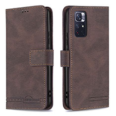 Coque Portefeuille Livre Cuir Etui Clapet B15F pour Xiaomi Poco M4 Pro 5G Marron