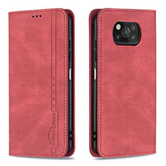 Coque Portefeuille Livre Cuir Etui Clapet B15F pour Xiaomi Poco X3 NFC Rouge