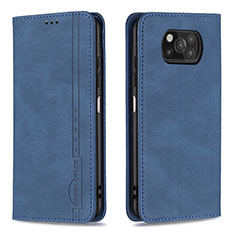 Coque Portefeuille Livre Cuir Etui Clapet B15F pour Xiaomi Poco X3 Pro Bleu