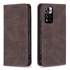 Coque Portefeuille Livre Cuir Etui Clapet B15F pour Xiaomi Poco X4 NFC Marron