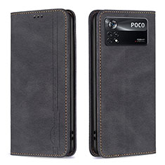 Coque Portefeuille Livre Cuir Etui Clapet B15F pour Xiaomi Poco X4 Pro 5G Noir