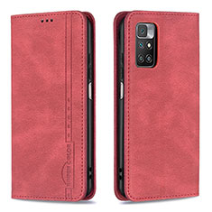 Coque Portefeuille Livre Cuir Etui Clapet B15F pour Xiaomi Redmi 10 (2022) Rouge