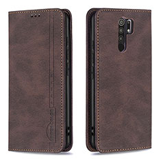 Coque Portefeuille Livre Cuir Etui Clapet B15F pour Xiaomi Redmi 9 Marron