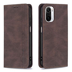 Coque Portefeuille Livre Cuir Etui Clapet B15F pour Xiaomi Redmi K40 Pro+ Plus 5G Marron