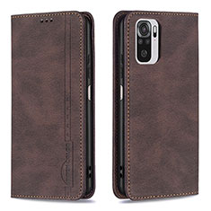 Coque Portefeuille Livre Cuir Etui Clapet B15F pour Xiaomi Redmi Note 10 4G Marron