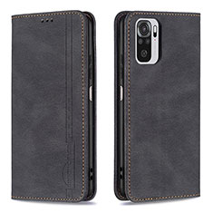 Coque Portefeuille Livre Cuir Etui Clapet B15F pour Xiaomi Redmi Note 10 4G Noir