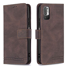 Coque Portefeuille Livre Cuir Etui Clapet B15F pour Xiaomi Redmi Note 10 5G Marron