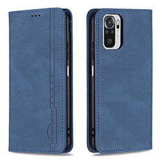 Coque Portefeuille Livre Cuir Etui Clapet B15F pour Xiaomi Redmi Note 10S 4G Bleu