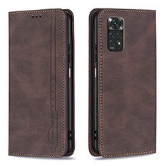 Coque Portefeuille Livre Cuir Etui Clapet B15F pour Xiaomi Redmi Note 11 4G (2022) Marron