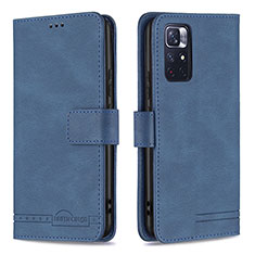 Coque Portefeuille Livre Cuir Etui Clapet B15F pour Xiaomi Redmi Note 11 5G Bleu