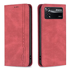 Coque Portefeuille Livre Cuir Etui Clapet B15F pour Xiaomi Redmi Note 11E Pro 5G Rouge