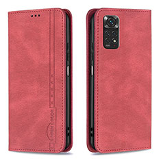 Coque Portefeuille Livre Cuir Etui Clapet B15F pour Xiaomi Redmi Note 11S 4G Rouge