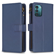 Coque Portefeuille Livre Cuir Etui Clapet B16F pour Nokia G21 Bleu