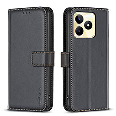 Coque Portefeuille Livre Cuir Etui Clapet B16F pour Realme C51 Noir