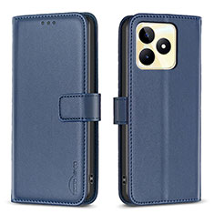 Coque Portefeuille Livre Cuir Etui Clapet B16F pour Realme C53 Bleu