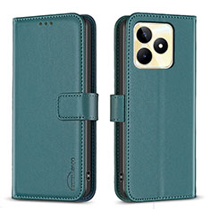 Coque Portefeuille Livre Cuir Etui Clapet B16F pour Realme C53 India Vert