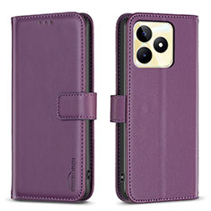 Coque Portefeuille Livre Cuir Etui Clapet B16F pour Realme C53 India Violet