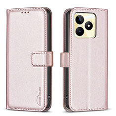 Coque Portefeuille Livre Cuir Etui Clapet B16F pour Realme Narzo N53 Rose