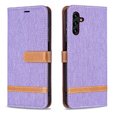 Coque Portefeuille Livre Cuir Etui Clapet B16F pour Samsung Galaxy A04s Violet Clair