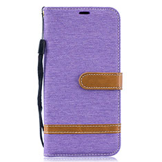 Coque Portefeuille Livre Cuir Etui Clapet B16F pour Samsung Galaxy A10 Violet Clair