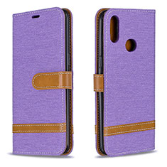 Coque Portefeuille Livre Cuir Etui Clapet B16F pour Samsung Galaxy A10s Violet Clair