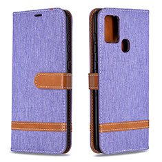 Coque Portefeuille Livre Cuir Etui Clapet B16F pour Samsung Galaxy A21s Violet Clair