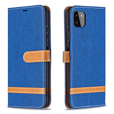 Coque Portefeuille Livre Cuir Etui Clapet B16F pour Samsung Galaxy A22s 5G Bleu