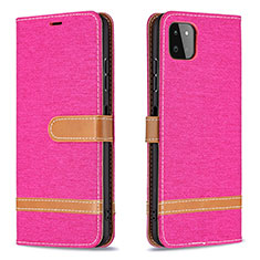 Coque Portefeuille Livre Cuir Etui Clapet B16F pour Samsung Galaxy A22s 5G Rose Rouge