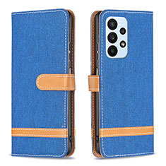 Coque Portefeuille Livre Cuir Etui Clapet B16F pour Samsung Galaxy A23 4G Bleu