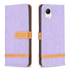 Coque Portefeuille Livre Cuir Etui Clapet B16F pour Samsung Galaxy A23 5G SC-56C Violet Clair